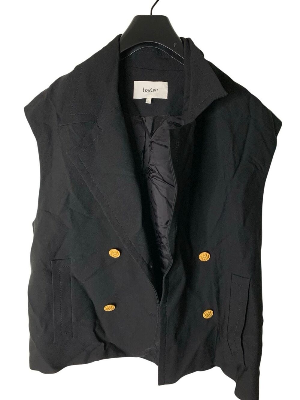 BA&SH lady jacket vest black women's size 1